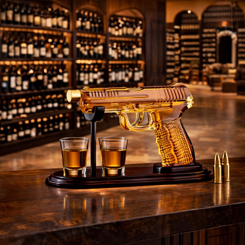 Bouteille de Whisky – Édition Set de Pistolet avec Verres