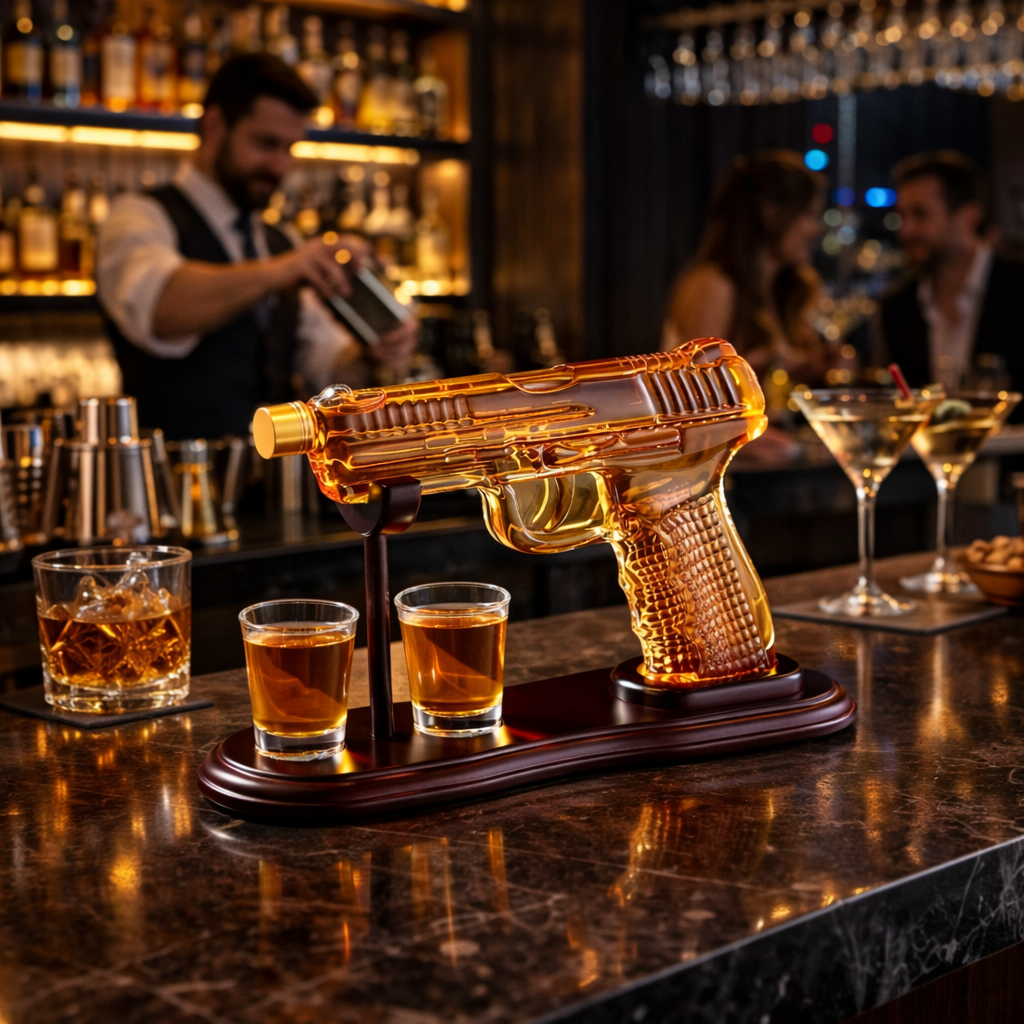 Bouteille de Whisky – Édition Set de Pistolet avec Verres