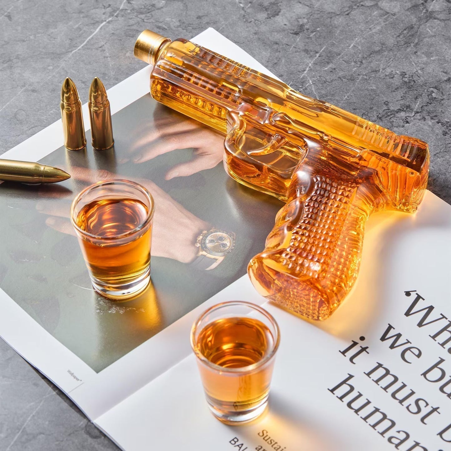 Bouteille de Whisky – Édition Set de Pistolet avec Verres
